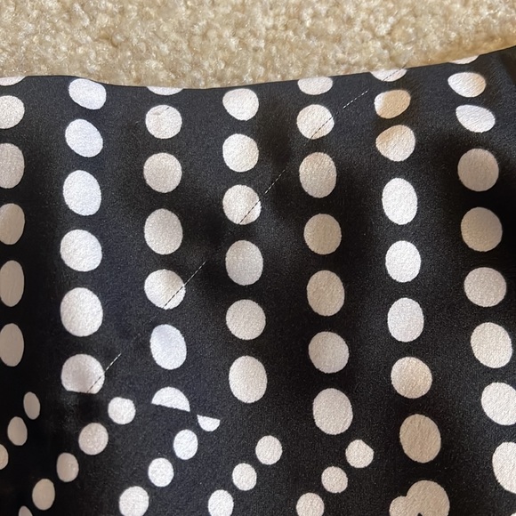 Express Mixed Polka Dot Patchwork Print Satin Midi Skirt Black White NWT-Small - Picture 13 of 13